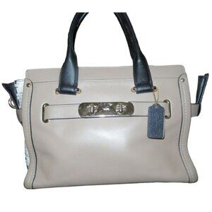 Coach 2015 Swagger 36496 In Colorblock Exotic Embossed Calf Leather Satchel